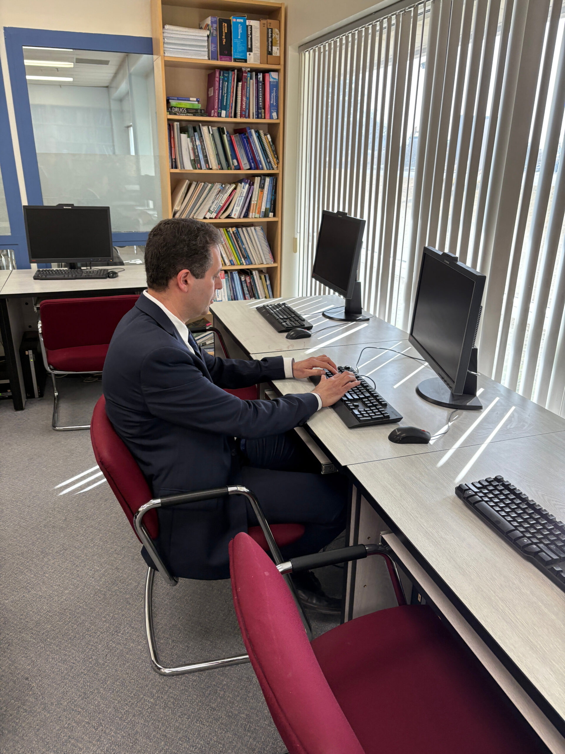 Clinical Research students working in an Oxford College computer lab